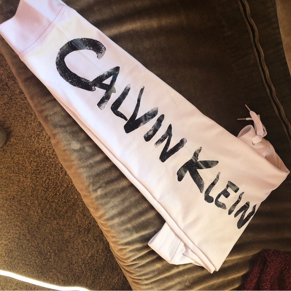 Calvin Klein Performance Women's Brush Logo High Waist Drawstring joggers/ L - Picture 3 of 9